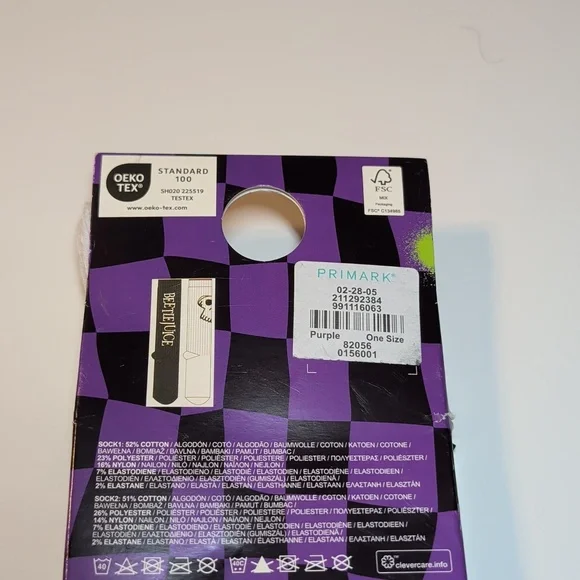Primark Beetlejuice Knee High Socks 2 Pairs In The Pack - Picture 5 of 5